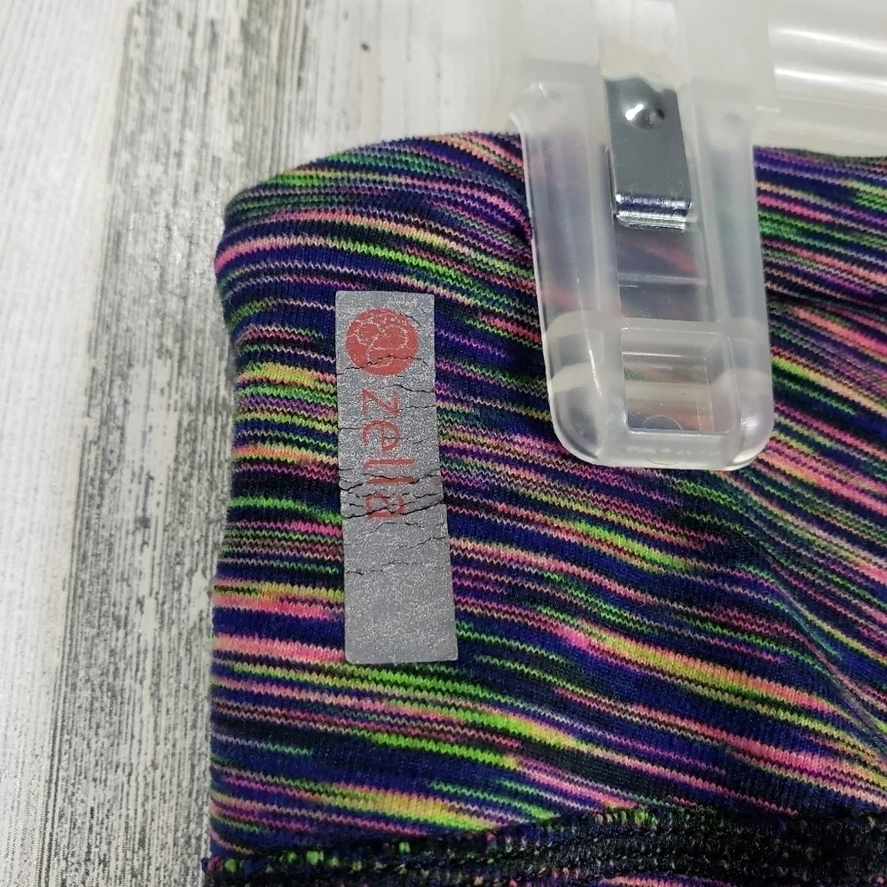 Zella colorful pinstripe cropped leggings small